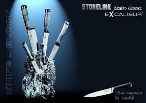 Stoneline sada nozu v bloku 6ks excalibur